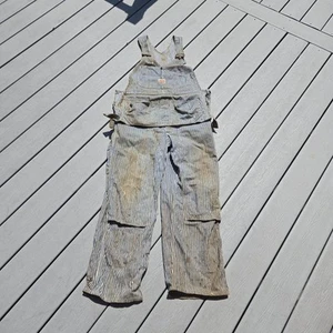 Vintage Penney's Payday gestreifter Overall mit Reißverschluss Latz | Union Made | AS-IS - Bild 1 von 24