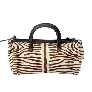 PRADA White Zebra Print Pony Hair Handbag - Picture 1 of 20