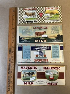 Group Of 4 Pre-1950s Evaporated Milk Labels Caplan Grocery Stores Co. INV-AQ1276 - Picture 1 of 23