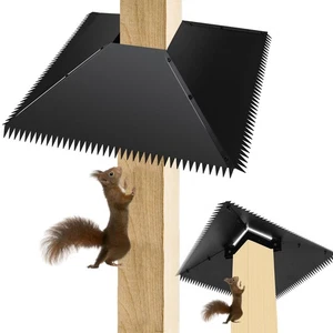 Metall Eichhörnchen Schallwand für 4X4 Holzpfosten, 17" Wellenschliff Vogelfutterhaus Schutz Squa... - Bild 1 von 7