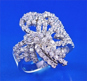 JUEGO DE PAVÉ DE PLATA ESTERLINA ANILLO REDONDO CIRCONITA CÚBICA LAZO, TALLA-8 - Imagen 1 de 7