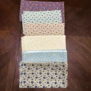 Tiny Flowers Lot Of 6 1/2 Yards Cotton Fabric For Sewing, Quilting #2 - Picture 1 of 8