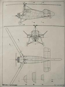 WESTLAND C.29 AUTOGIRO 1930s Westland Aircraft Scale Design Plan c1944 - Picture 1 of 2