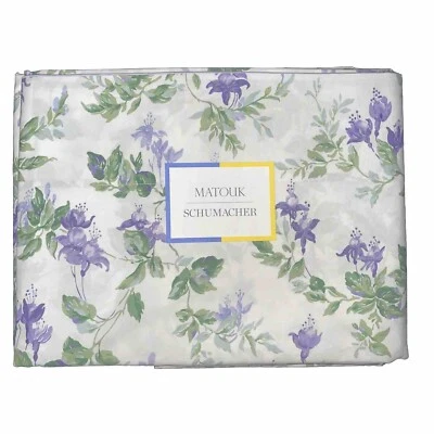 Matouk Schumacher Garden Gate Violet Queen Sheet Set 500 Tc Percale Egypt Cotton - Image 1 of 4