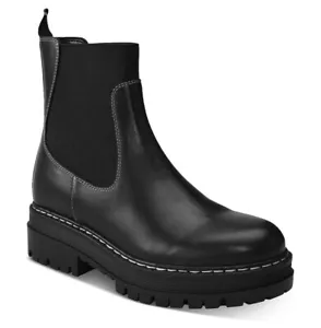 NEW MARC FISHER Patrick Chelsea Leather Platform Lug Sole Bootie US 7.5/38 Black - Picture 1 of 20