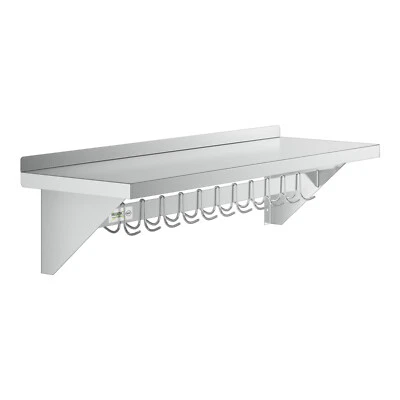 Estante para olla de pared de acero inoxidable de 15" x 48" comercial restaurante cocina Foto 1 de 4