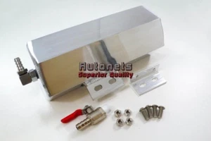 Polished Aluminum Universal 3"x8" Hexagon Radiator Overflow Tank Street Rat Rod - Foto 1 di 2