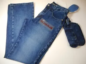 Blaue Jeans Damen Kleidung Outfits Hose Hüfttasche Fit n' Flair 5/6, 7/8, 9/10 - Bild 1 von 9