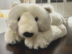 Ditz Designs Polar Bear Plush White Diamond Weighted The Hen House Smokey 48” - Picture 1 of 20