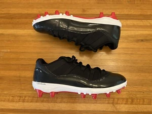 Nike Jordan Bred 11 Retro Low TD Football Cleats Black AO1560-010 Mens Size 12 - Picture 1 of 6