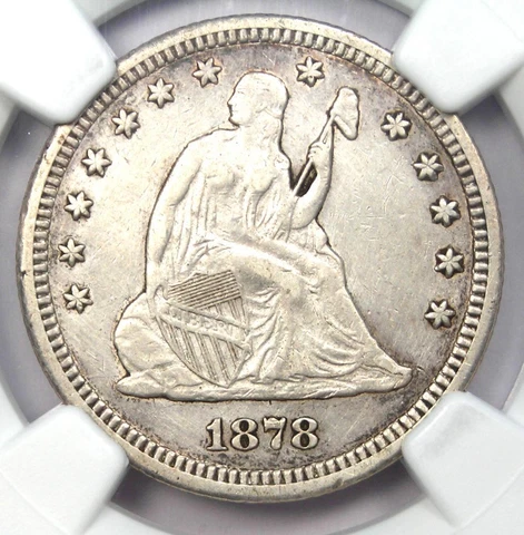 1878-CC Seated Liberty Quarter 25C - NGC AU Details - Rare Carson City Coin! Cover