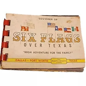 1966 Six Flags Over Texas Amusement Theme Park Souvenir Card Booklet Brochure - Picture 1 of 11