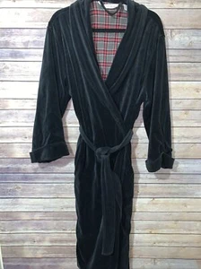 VIntage Victoria’s Secret Plush Black Velour Robe Bathrobe Flannel Lined XS/S - Picture 1 of 6