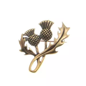 Schottische Distel Brosche Fibel Bronze Symbol Schmuck NEU - Bild 1 von 1