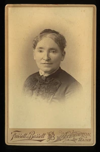 c1889 Cabinet Card Portrait of Christine Yetten Trask Newman, Lewiston, Maine - Picture 1 of 2