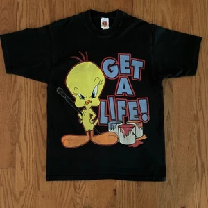 Vtg 90s Looney Tunes Tweety Get a Life T Shirt Sz Medium Single Stitch - Picture 1 of 3