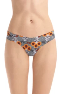 commando SUNFLOWER SKULL Print Microfiber Raw Cut Classic Thong - M/L - Picture 1 of 2