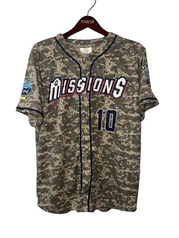 San Antonio Texas Camouflage Missions Baseball Jersey AA-Affiliate Size:Medium Cover