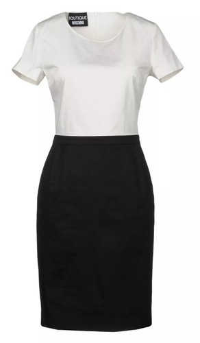 Boutique Moschino abito bicolore bianco e nero top e gonna stile 42 10 NUOVO