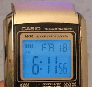 1990er CASIO ILLUMINATOR LA-200-WE-1Q 1605 DAMEN CHRONOGRAPH UHR FLEXBAND - Bild 1 von 15
