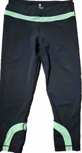 LEGGINGS 90 GRADOS BY REFLEX CROP TALLA PEQUEÑA NEGRO Y VERDE AZULADO. Buen estado - Imagen 1 de 4