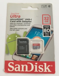 San Disc Ultra Micro SDHC UHS-1 Card with Adapter 32GB - Picture 1 of 6