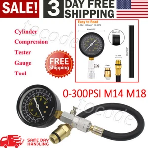 Engine Cylinder Compression Gauge Tester Kit Gas Engine Diagnostic Testing Tool - Foto 1 di 12