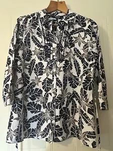 MAINE LEINEN MARINEBLAUWEISSE BLUSE 14 - Bild 1 von 7