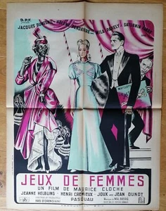 JEUX DE FEMMES affiche cinema originale 60x80 '46 jeanne helbling - Photo 1/1