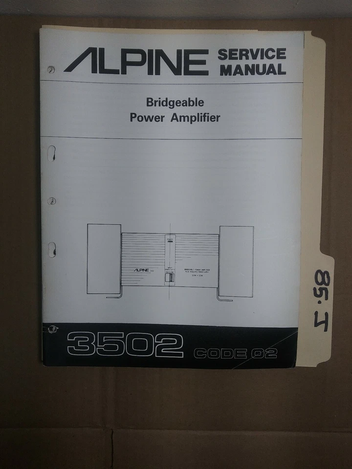 Alpine 3502 Code 02 service manual original repair book car stereo power amp - Image 1 of 1