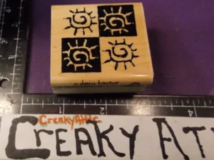 SWIRL SUN WINDOWS DRAWN RUBBER STAMP INKADINKADO 8498L CREAKYATTIC - Picture 1 of 2