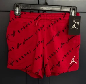 Nike Girls All-Over-Print Sweat Shorts - Size Large (12/13 yrs) - Gym Red - Picture 1 of 5