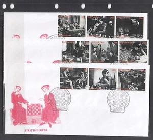 Juego History of Chess 2000 Kirguistán 9 V - 3 cubiertas FDC - Imagen 1 de 1