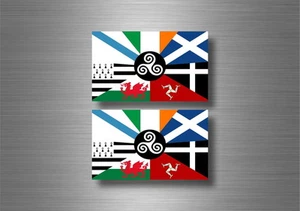 2x sticker car tuning celtic nations european ireland scotland wales brittany - Afbeelding 1 van 1