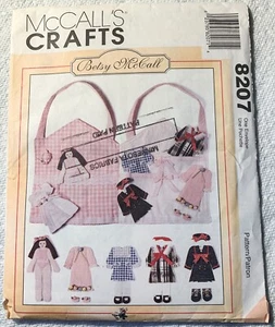 Estuche de tela para muñeca McCalls ropa patrón de costura 8207 Betsy McCall 1996 - Imagen 1 de 2