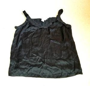 Damen Top-FASHION INSTINCT-schwarz 100% Seide Spitzenborte Trägertop verstellbarer Träger-L - Bild 1 von 3