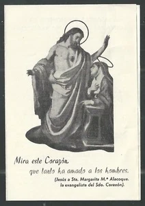 Holy card antique Santa Margarita Alacoque image pieuse andachtsbild santino - Foto 1 di 1