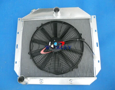 Radiador y ventilador de aluminio 52 53 de 3 filas para camioneta cosechadora International 1951-1957 Foto 1 de 4