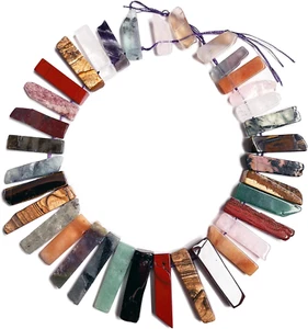 Real Natural Crystal Stone Charms for Jewelry Making, 30+ Pcs Mix Color Crystal - Picture 1 of 7
