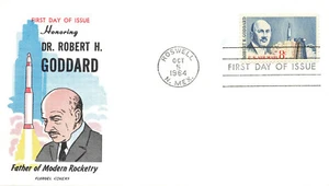1964 Dr. Robert Goddard Modern Rocketry Fluegel 1st Day Cover - Bild 1 von 2