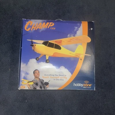 HobbyZone HBZ4900 Champ RTF Airplane - Yellow with Rudder Damage Free Shipping - Image 1 of 3