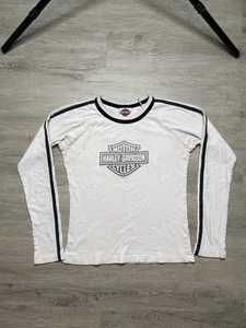 Woman’s Vintage Y2k Harley Davidson Long Sleeve T Shirt Medium Daytona - Picture 1 of 7