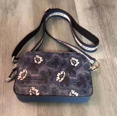Ted Baker London Darlino Leather Graphic Blue Floral Print Camera Bag NWT - Image 1 of 4