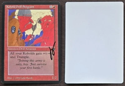 Signed MTG Magic Artist Proof _ Legends _ KOBOLD DRILL SERGEANT _ Julie Baroh! - Image 1 of 3