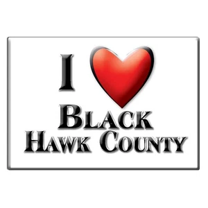 Black Hawk County - Fridge Magnet I Love Souvenir Usa Gift Idea - Picture 1 of 10