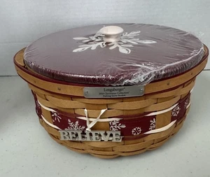 Longaberger 2010 Falling Snow Basket Combo - Red - Picture 1 of 2
