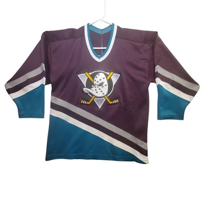 Camiseta deportiva vintage de los 90 Anaheim Mighty Ducks auténtica CCM de la NHL JUVENIL talla L/XL Foto 1 de 4