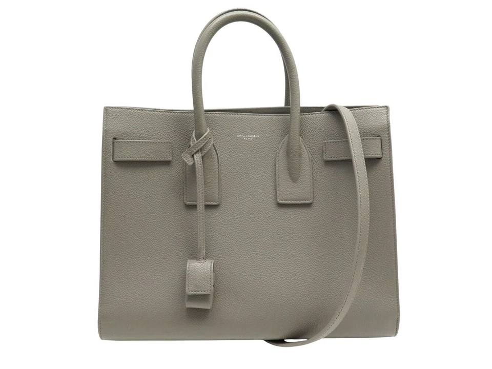 SAC A MAIN SAINT LAURENT DE JOUR SMALL 378299 CUIR GRIS BANDOULIERE PURSE 2800€ - Photo 1/1
