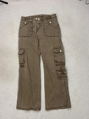 Y2K Bongo Cargo Pants Womens 11 Brown Low Rise Cargo Carpenter Skater Wide Leg - Image 1 of 4