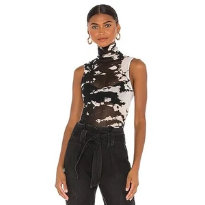 Top donna ENZA COSTA maglia cotone senza maniche girocollo medio nero tie dye NUOVO - Foto 1 di 11